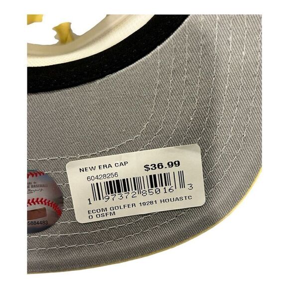 Houston Astros New Era The Golfer Yellow Snapback Hat Unisex Adjustable Fit - Picture 6 of 9